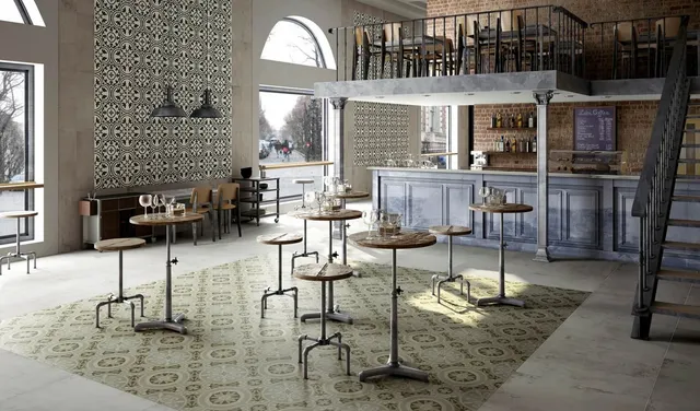 brown_hydraulic_tile_restaurant_dining_floor