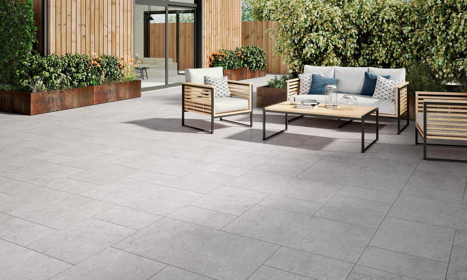 ריצוף פורצלן חוץ ופנים נוגד החלקה R10 אנטי סליפ תוצרת ספרד גוון אפור