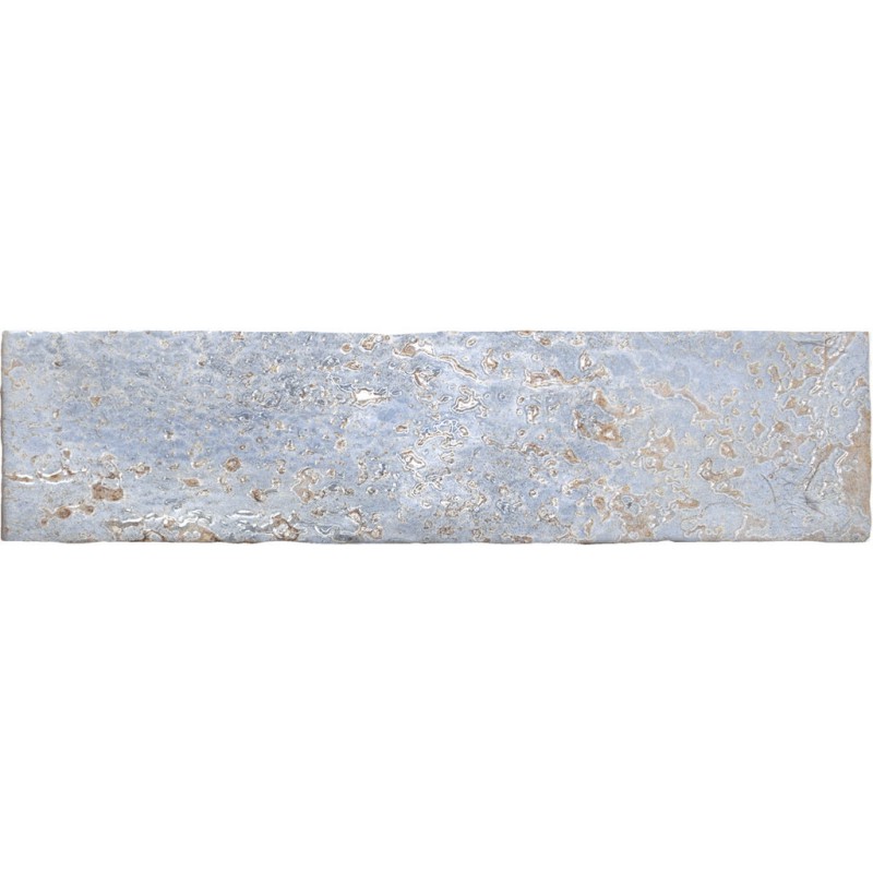 אריח בריק לחיפוי קירות גוף לבן גוון תכלת/כחול גימור מבריק 7.5×30 תוצרת ספרד
